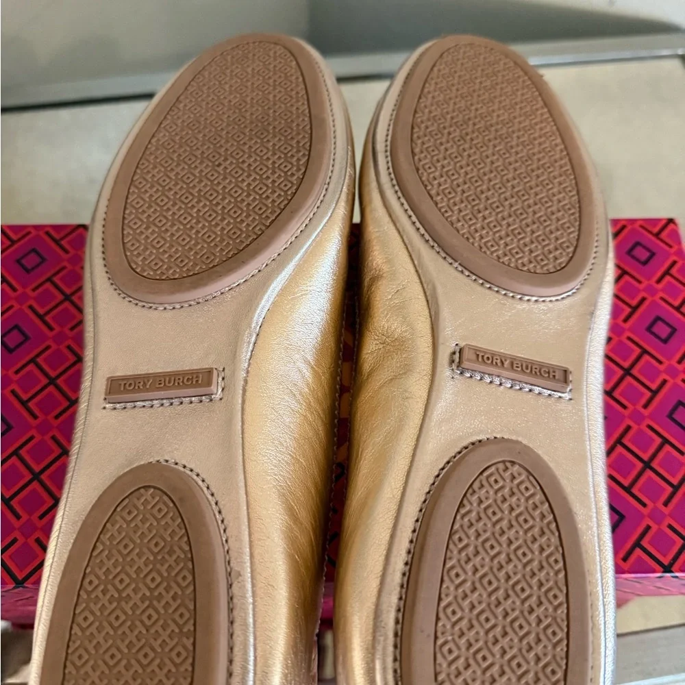 Tory Burch Minnie Travel Ballet With Leather Logo Size 9.5